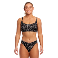 Funkita Women's Texta Mess Sports Bikini Two Piece Swimwear