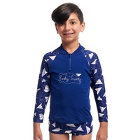 Funky Trunks Toddler Boys Paper Plain Zippy Rash Vest, Suntop