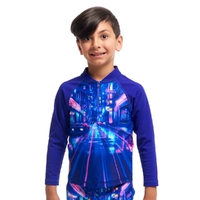 Funky Trunks Toddler Boys Cyber City Zippy Rash Vest, Suntop