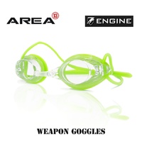 Engine Weapon Swimming Goggles, Block Green, Clear Lens Swimming Goggles