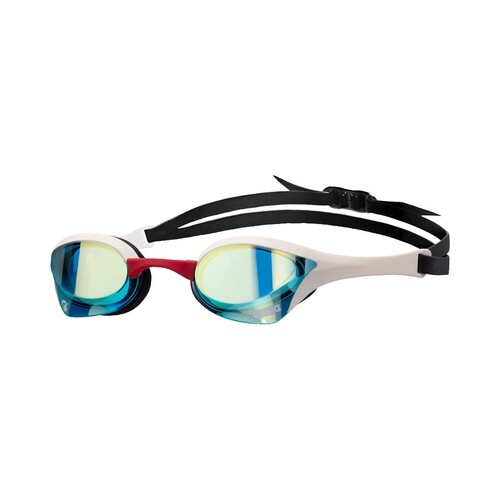 Arena Cobra Ultra Swipe Dark Mirror Lens Swimming Goggles, Aqua-White Fireflow, Racing Swim Goggles