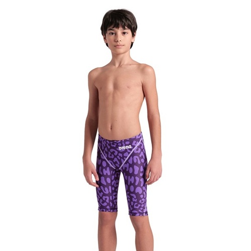 Arena Powerskin ST Next Junior Boys Jammer 877 - Leopard Violet Junior Swim Race Suit [Size: 8-9]