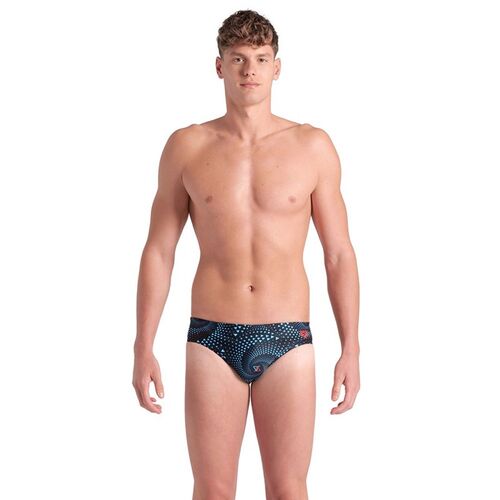Arena Fireflow Swim Briefs - 550 Black Multi, Men's Swimwear [Size: 12]