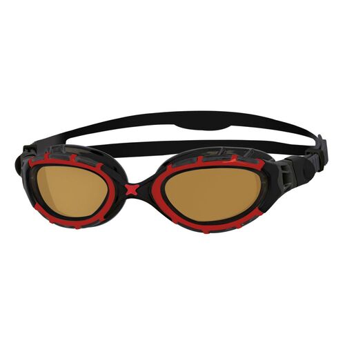 Zoggs Predator Flex Polarized Ultra Swimming Goggles - Red/Black Copper Polarized Lens