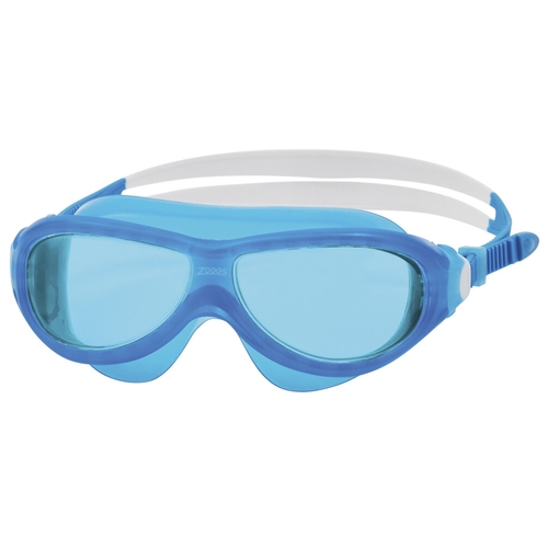 Zoggs Phantom Junior Swimming Mask - Blue/White - Tinted Blue Lens - Ages 6 - 14 - Children's Goggles