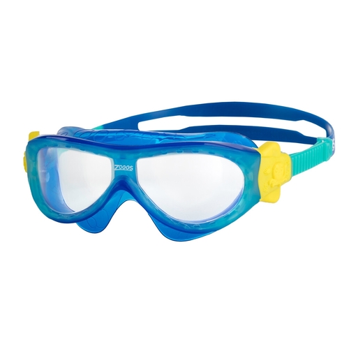 Zoggs Phantom Kids Swimming Mask - Blue, Yellow & Aqua - Ages 0 - 6 Years, Children's Goggles