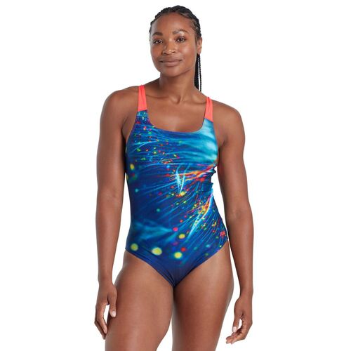 Zoggs Women's Orbital Speedback One Piece Swimwear, Ladies Swimsuit [Size: 8]