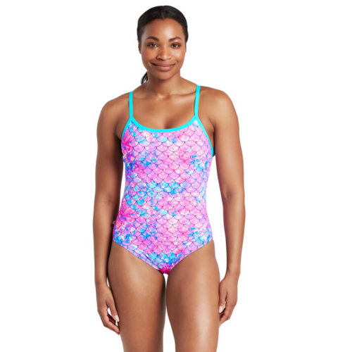 Zoggs Sirene Sparkle Silver Lined Strikeback Swimsuit, Women's Swimwear [Size: 8]
