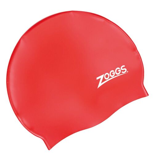 Zoggs Silicone Swimming Cap - Red , Silicon Swimming Cap