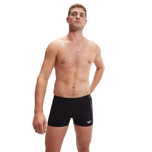 Speedo Men's HyperBoom  Aquashort Swimwear - Black/Usa Charcoal/White [Size: 16]