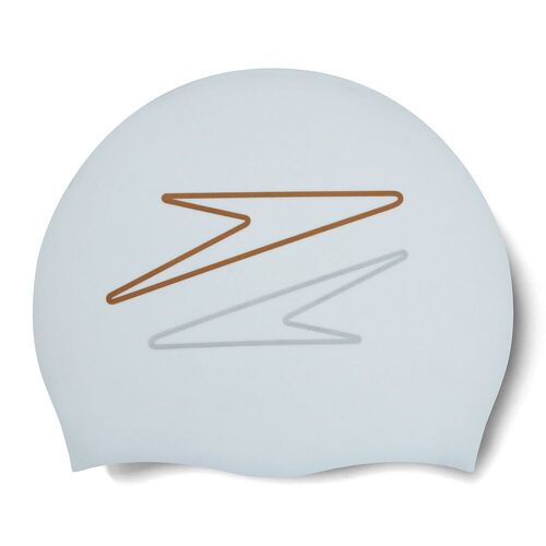 Speedo Digital Printed Silicone Swim Cap - White/Gold/Silver, Silicon Swimming Cap, Swim Caps