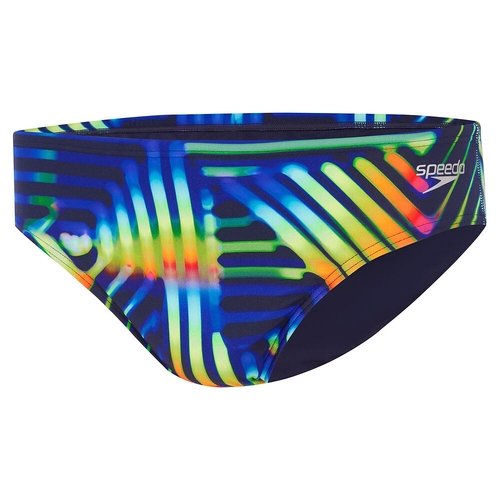 Speedo Men's Allover Digital Endurance 8cm Brief  Swimwear - Pahala Geo - True Navy [Size: 12]