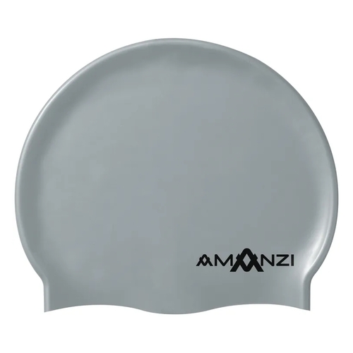 Amanzi Signature Silver Swim Cap, Silicone Swim Cap