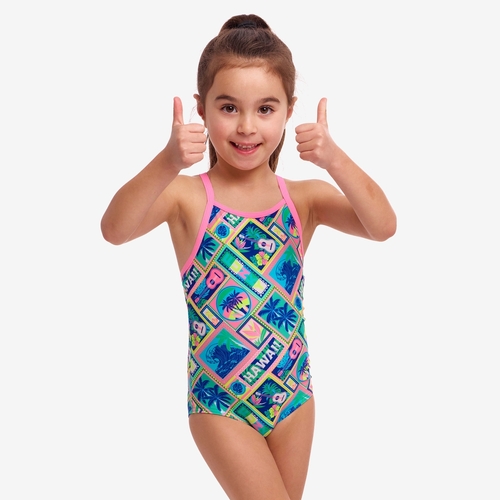 Funkita Ukule Babe ECO Toddler Girls Printed One Piece Swimwear, Toddler Girls One Piece Swimwear [Size: 3]