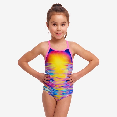 Funkita Darkinjung Sunset ECO Toddler Girls Printed One Piece Swimwear, Toddler Girls One Piece Swimwear [Size: 4]