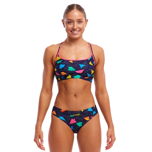 Funkita Women's Fly Bye ECO Sports Bikini Two Piece Swimwear,  Ladies Two Piece Swimsuit [Size: 8]