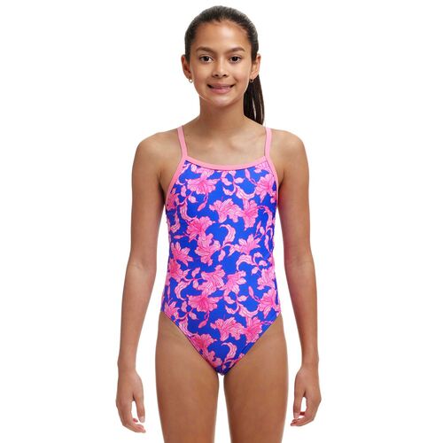 Funkita Girls Perfect Petal ECO Single Strap One Piece Swimwear, Girls Full Piece Swimsuit [Size: 8]