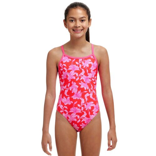 Funkita Girls Fire Flyer ECO Single Strap One Piece Swimwear, Girls Full Piece Swimsuit [Size: 8]