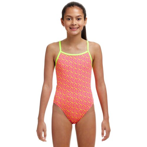 Funkita Girls Swim School ECO Single Strap One Piece Swimwear, Girls Full Piece Swimsuit [Size: 8]