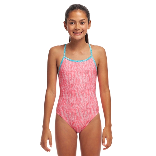 Funkita Girls Sweet Releaf ECO Single Strap One Piece Swimwear, Girls Full Piece Swimsuit [Size: 10]