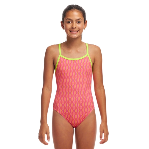 Funkita Girls Wicked Waves ECO Single Strap One Piece Swimwear, Girls Full Piece Swimsuit [Size: 8]