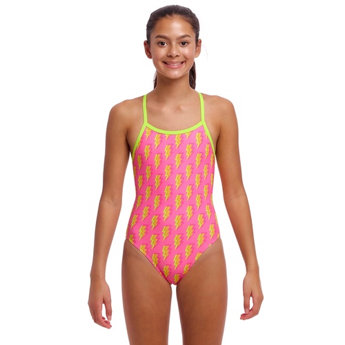 Funkita Girls Stunner ECO Single Strap One Piece Swimwear, Girls Full Piece Swimsuit [Size: 8]