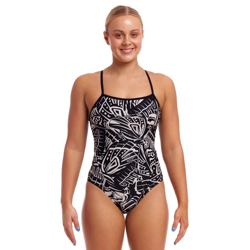 Funkita Night Flyer ECO Single Strap One Piece Women's Swimwear, Ladies Swimsuit [Size: 8]