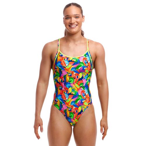 Funkita Women's Bright Birds ECO Diamond Back One Piece Swimwear, Women's Swimsuit [Size: 8]