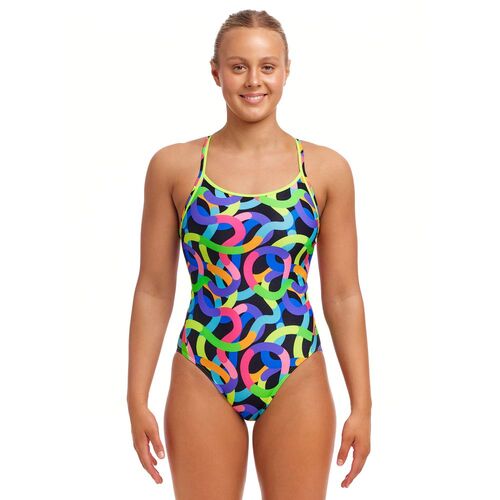 Funkita Women's Got Worms ECO Diamond Back One Piece Swimwear, Women's Swimsuit [Size: 10]