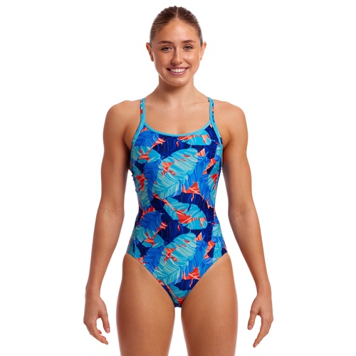 Funkita Women's Lotsa Leaves ECO Diamond Back One Piece Swimwear, Women's Swimsuit [Size: 8]