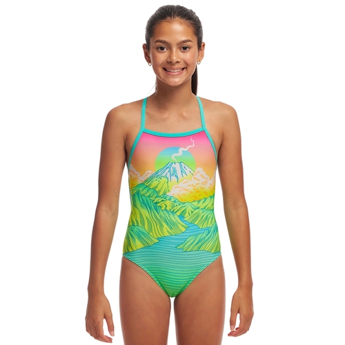 Funkita Girls Candy Climb ECO Strapped In One Piece Swimwear, Girls One Piece Swimsuit [Size: 10]