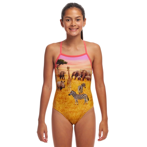 Funkita Girls Circle of Life ECO Strapped In One Piece Swimwear, Girls One Piece Swimsuit [Size: 10]