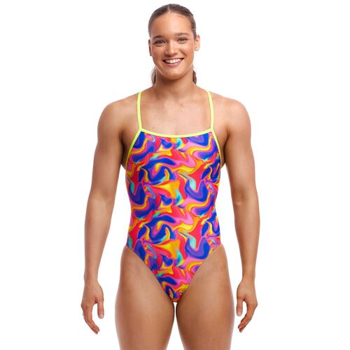 Funkita Women's Summer Swirl ECO Strapped In One Piece Swimwear, Women's Swimsuit [Size: 8]