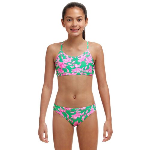 Funkita Girls Blossom Fly ECO Racerback Two Piece Swimwear, Girls Two Piece Swimsuit [Size: 8]