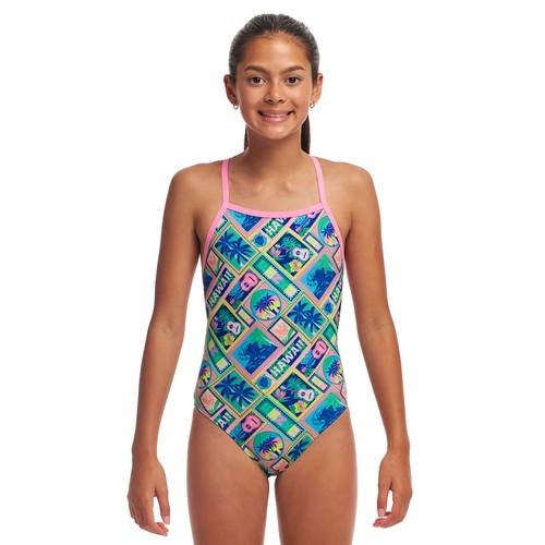 Funkita Ukule Babe Girls Tie Me Tight One Piece Swimwear, Girls Full Piece Swimsuit [Size: 10]