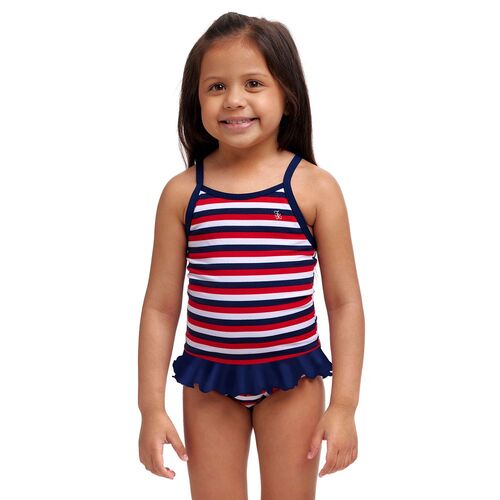 Funkita Riviera Toddlers Belted Frill One Piece Swimwear, Toddler Girls One Piece Swimwear [Size: 3]