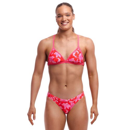 Funkita Women's Fire Flyer Tri Top Bikini Two Piece Swimwear, Women's Swimsuit [Size: 8]