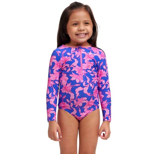 Funkita Perfect Petal Toddler Girls Sun Cover One Piece Swimwear, Toddler Girls One Piece Swimwear [Size: 3]