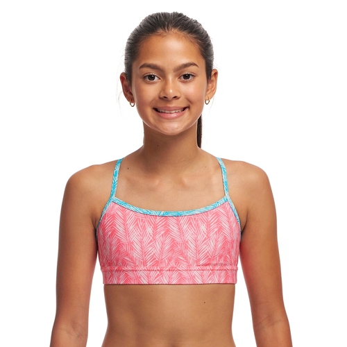 Funkita Girls Sweet Releaf Eco Swim Crop Top - TOP ONLY - SEPARATES, Girls Swimwear [Size: 8]