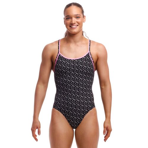 Funkita Women's Summer Fish Diamond Secure One Piece Swimwear, Women's Swimsuit [Size: 10]
