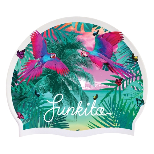 Funkita The Beach Swim Cap, Swimming Cap, Silicone Swim Cap