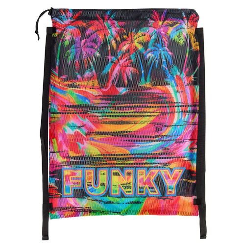 Funky Sunset City Mesh Swim Bag, Mesh Swimming Bag, Training Swimming Bag
